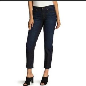 Eileen Fisher skinny rough hem size 10 black organic cotton jean